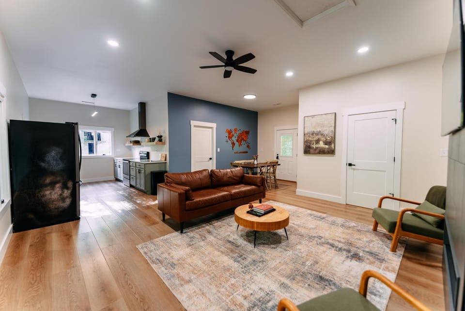 Living room, kitchen