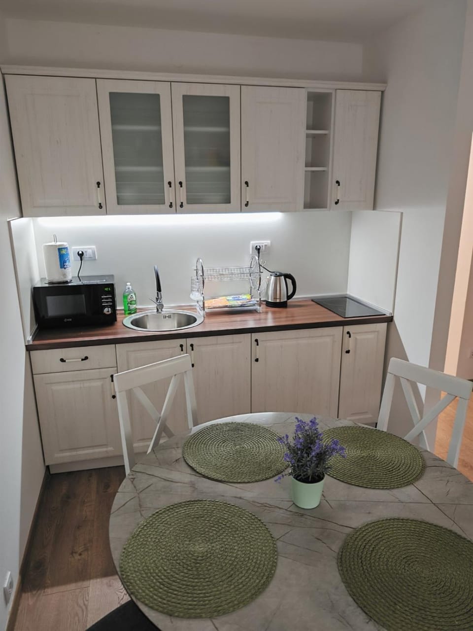 Coffee/tea facilities, Kitchen or kitchenette, Dining area, minibar, stove