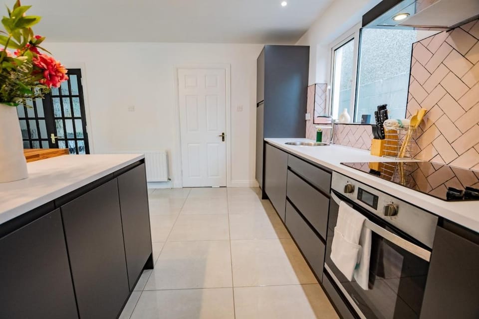 Kitchen or kitchenette, dishwasher, oven, stove