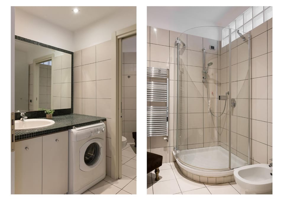 Shower, Toilet, Bathroom, towels, washing machine