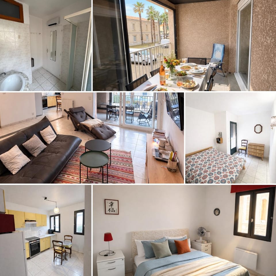 Spacieux appartement Coeur du Village Wifi Draps Apartment in Gruissan