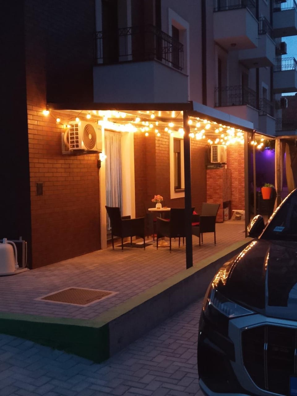 Property building, Patio, Night, Parking