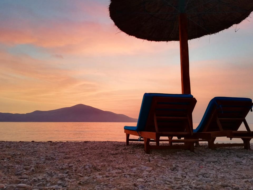 Natural landscape, Beach, Sunset