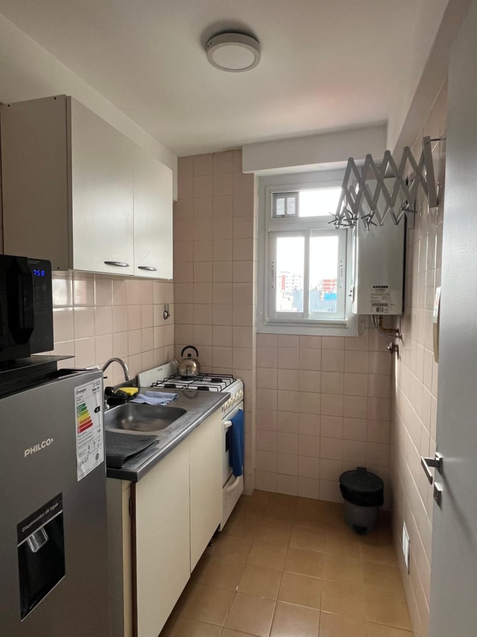 Kitchen or kitchenette, oven, toaster