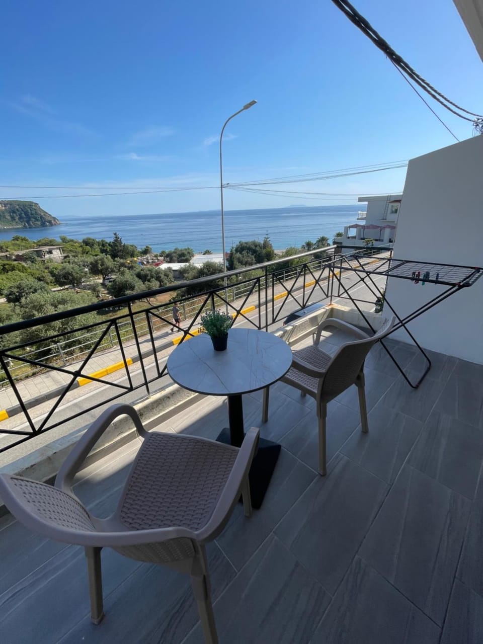 Patio, Day, Natural landscape, View (from property/room), Balcony/Terrace, Living room, Seating area, Dining area, Sea view