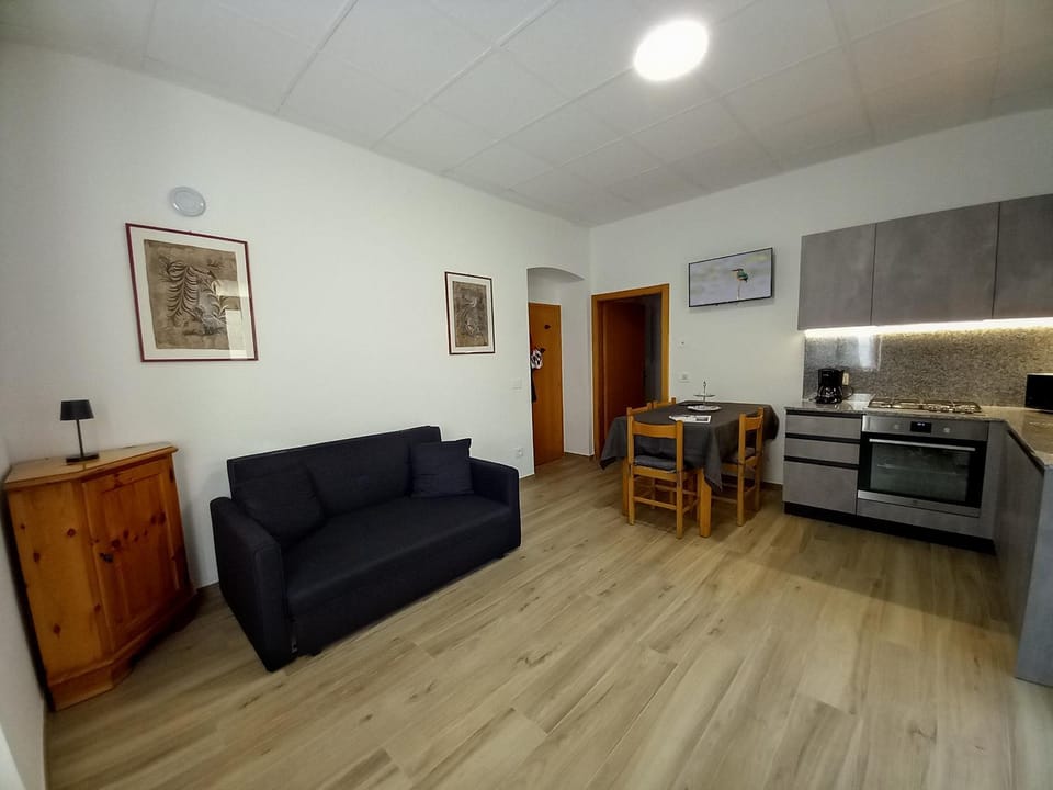 Kitchen or kitchenette, Living room, Seating area, Dining area, oven, stove