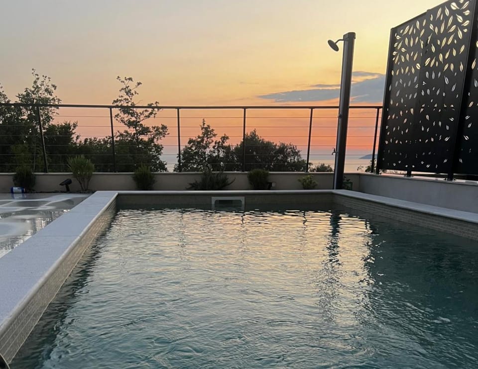 Swimming pool, Swimming pool, Sunset