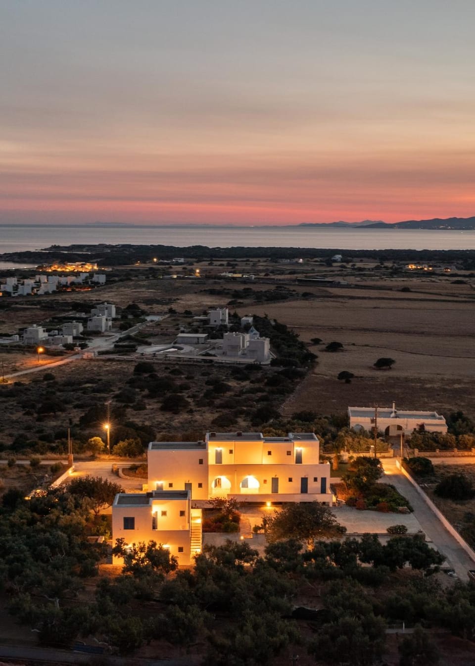 Property building, Neighbourhood, Bird's eye view, Location, Sunset