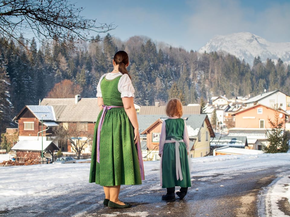 People, Natural landscape, Winter, Mountain view