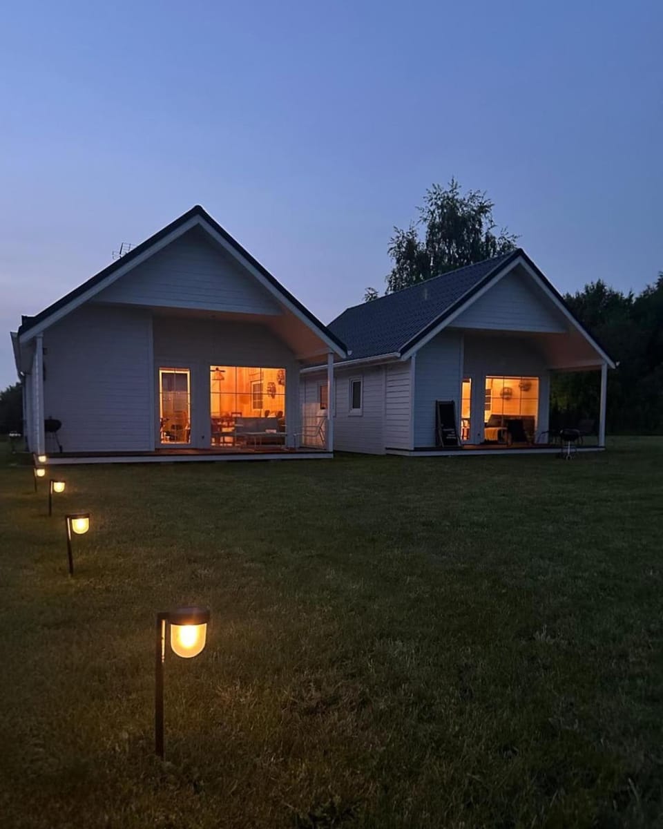 Property building, Night, Garden, Garden view