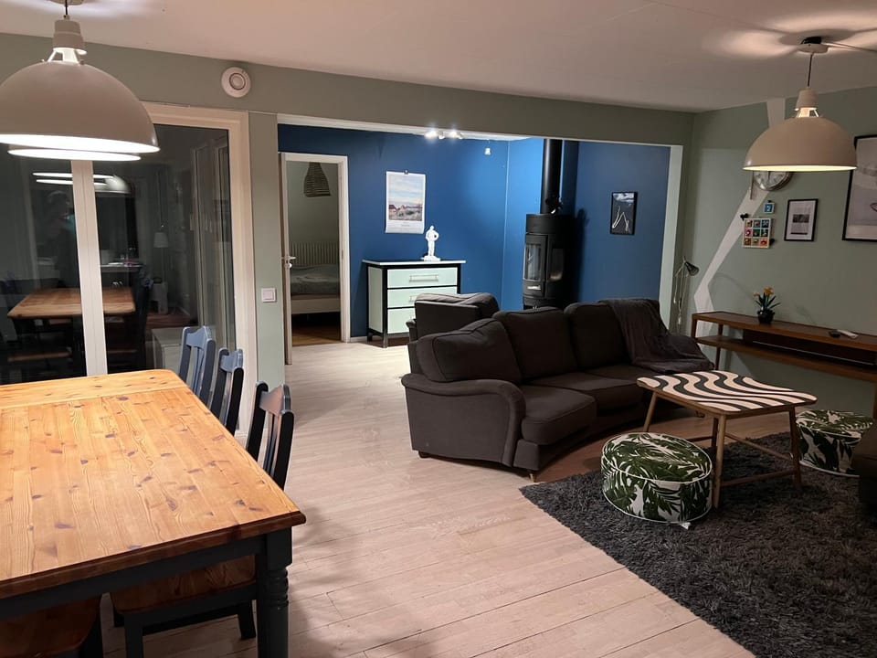 Property building, Living room, Dining area