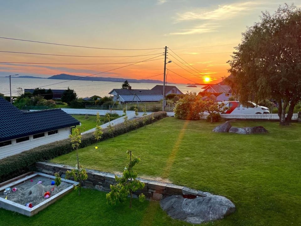Children play ground, Garden, Garden view, Sea view, Sunset