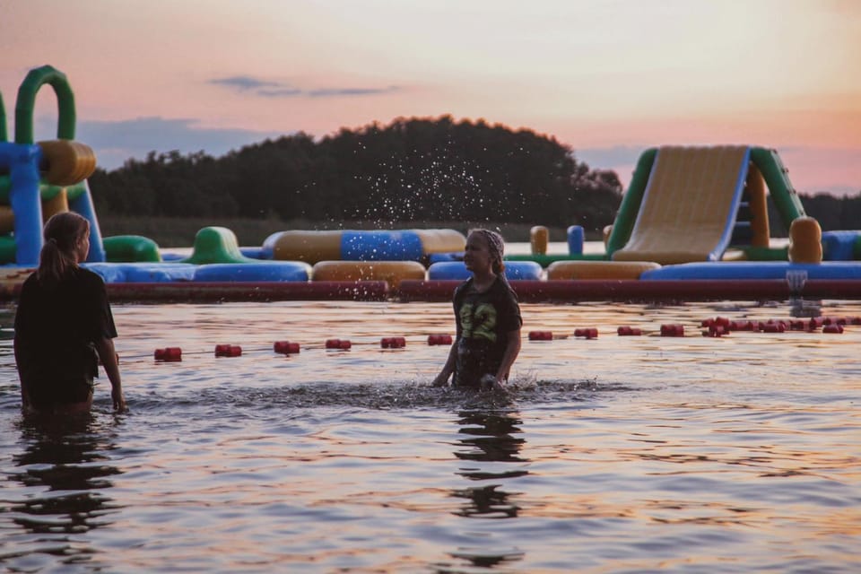 Natural landscape, Aqua park, Lake view, Sunset