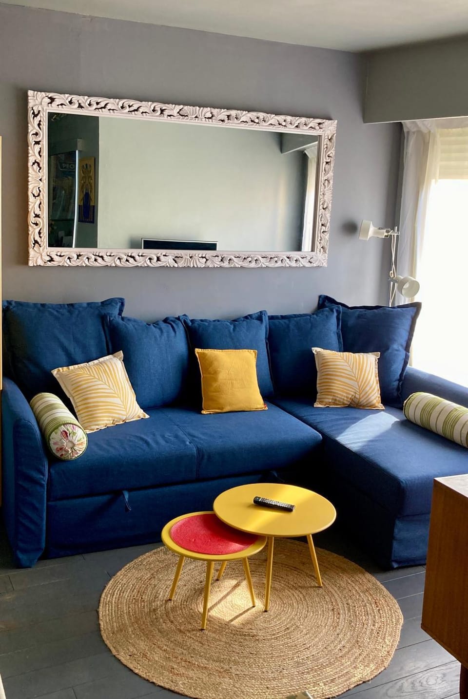Bed, TV and multimedia, Living room, Seating area, City view, wardrobe