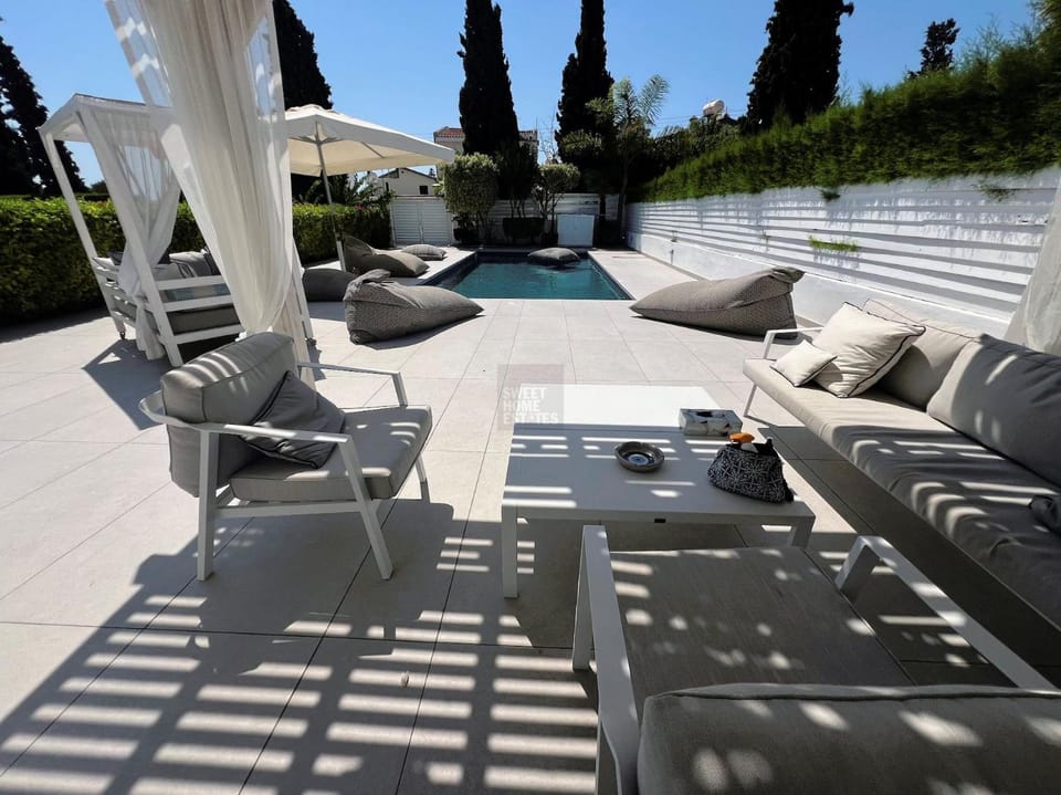 Patio, Seating area, Pool view
