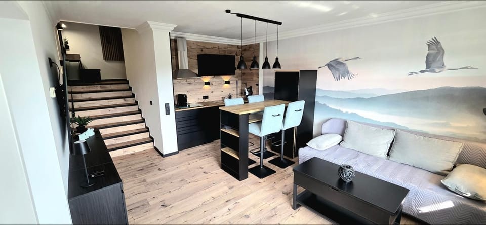Kitchen or kitchenette, Living room, Seating area