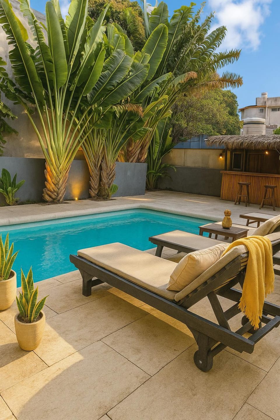 Patio, Day, Pool view, Swimming pool, sunbed
