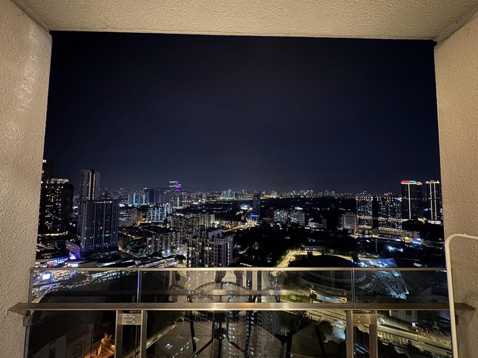 Night, Bird's eye view, View (from property/room), Balcony/Terrace, City view