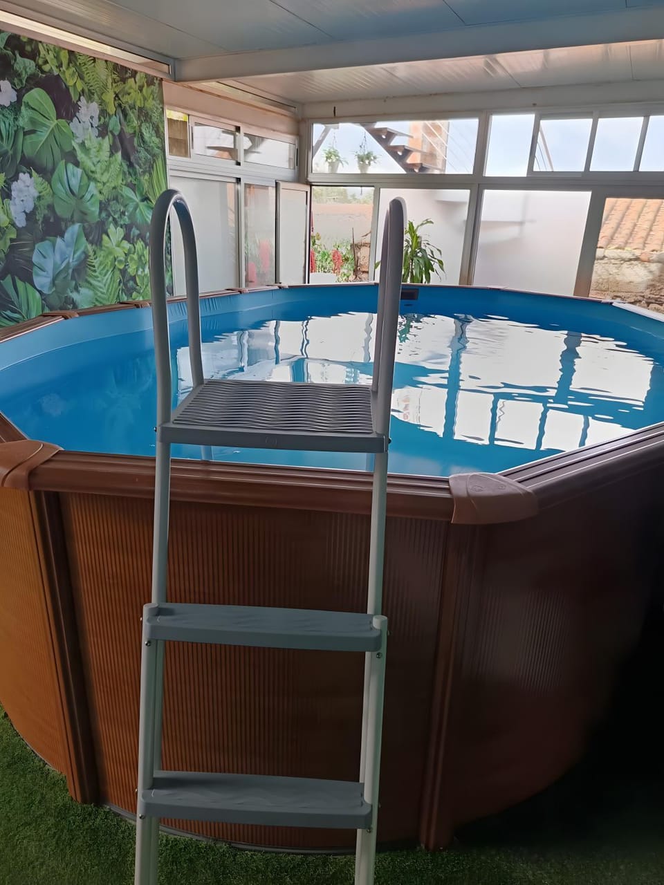 Property building, Living room, Swimming pool