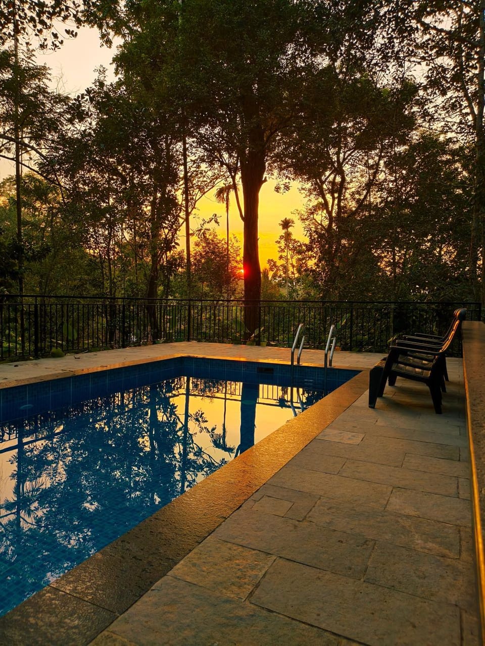 Day, Natural landscape, Pool view, Swimming pool, Sunset, sunbed