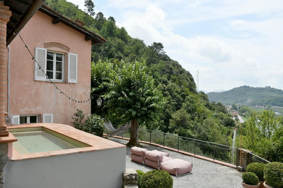 Day, Natural landscape, Garden, Garden view, Pool view, Swimming pool