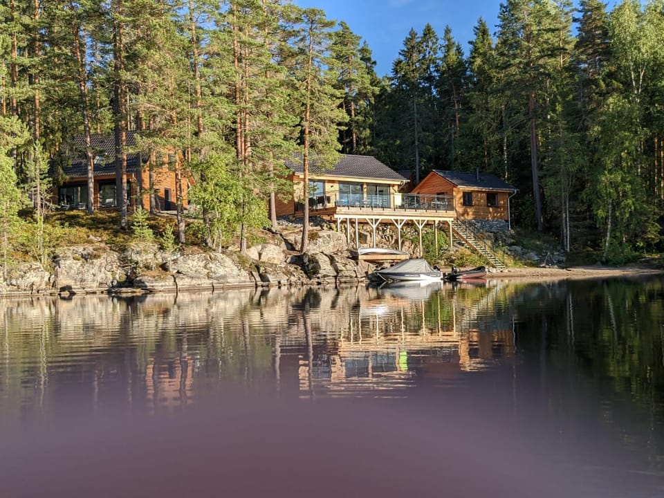 Property building, Natural landscape, Lake view
