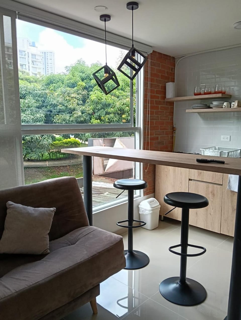 Kitchen or kitchenette, Living room, Dining area