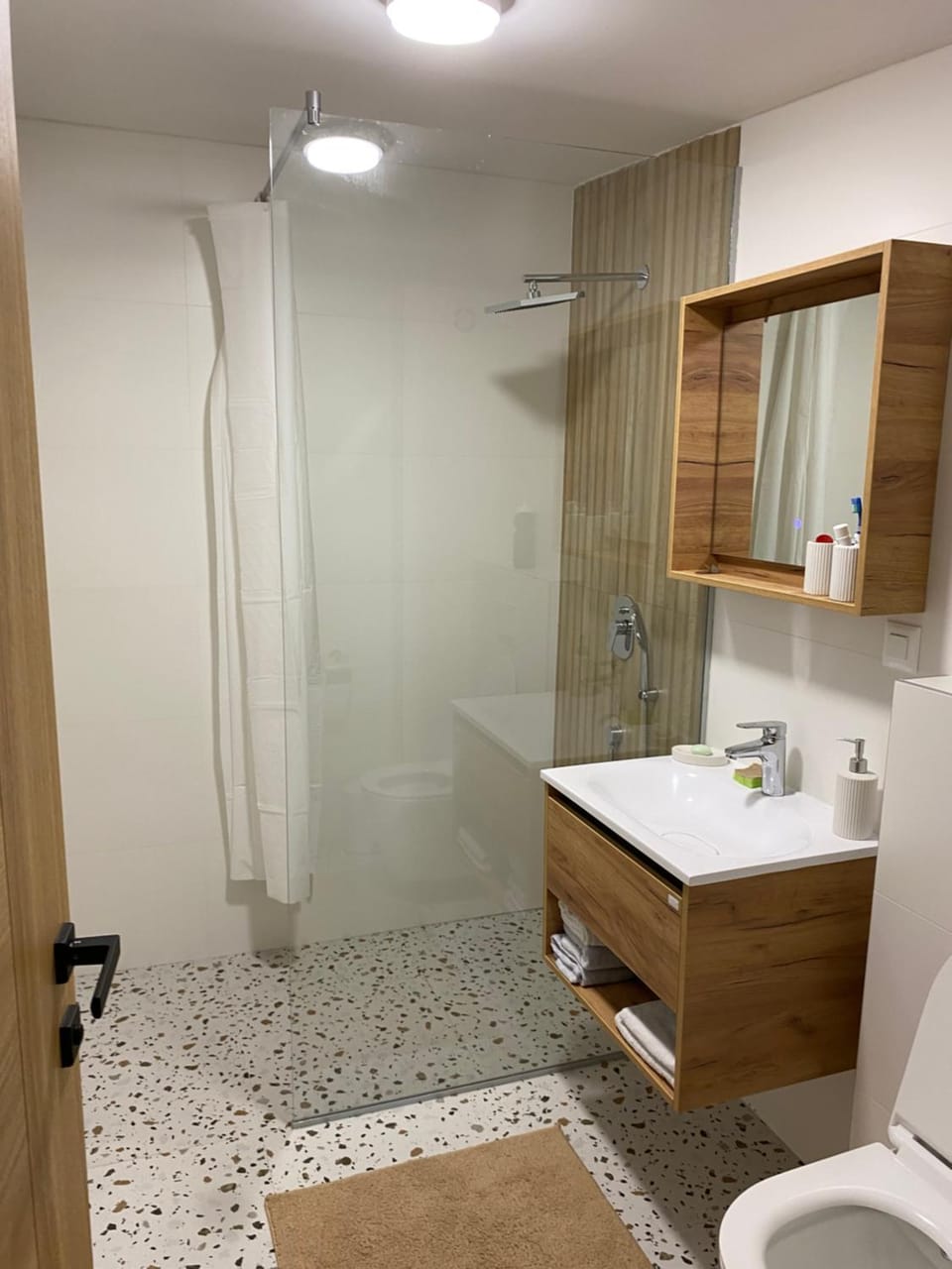 Shower, Toilet, Bathroom, towels