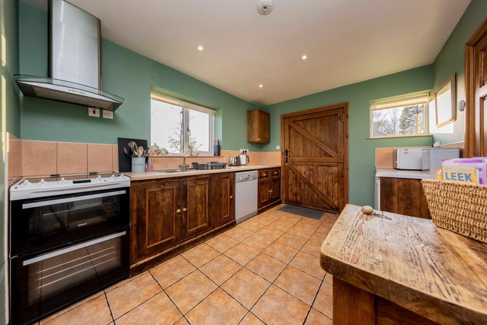 Kitchen or kitchenette, dishwasher, oven