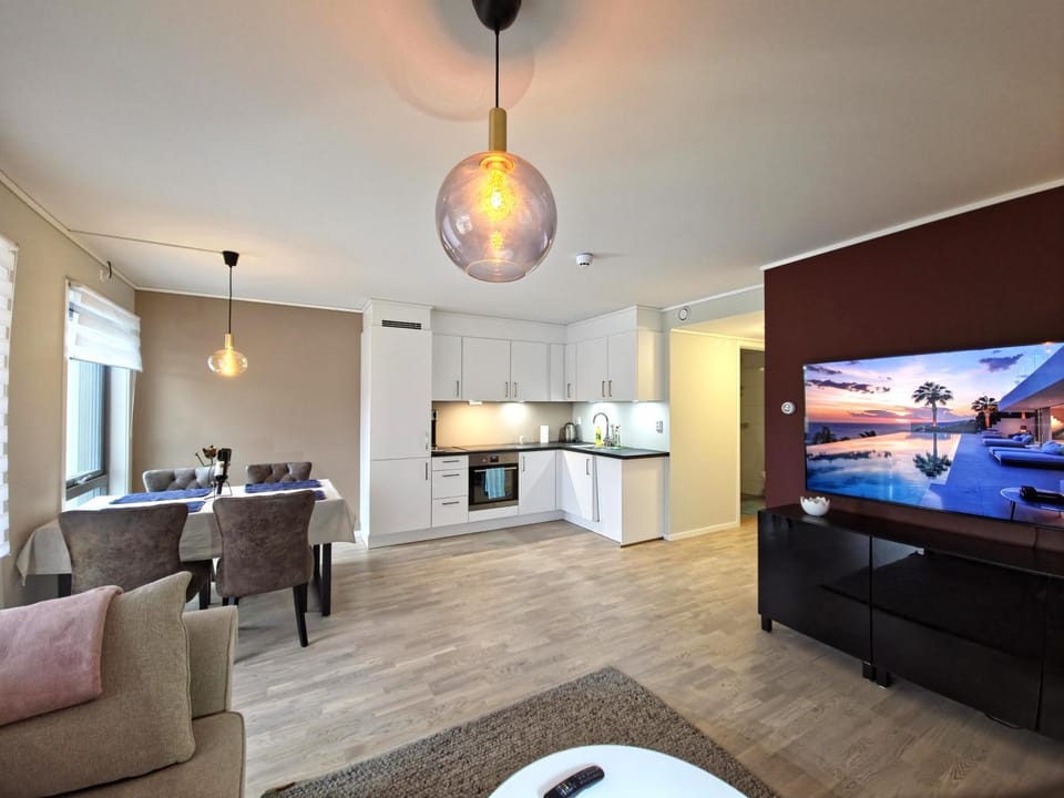 Living room, kitchen