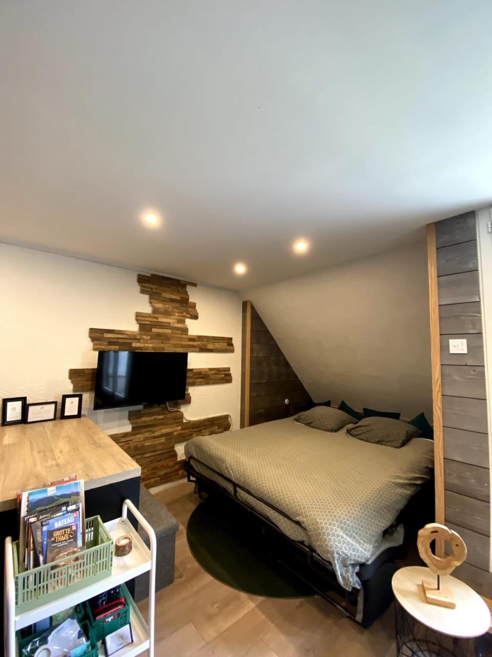 Bed, Living room, Photo of the whole room