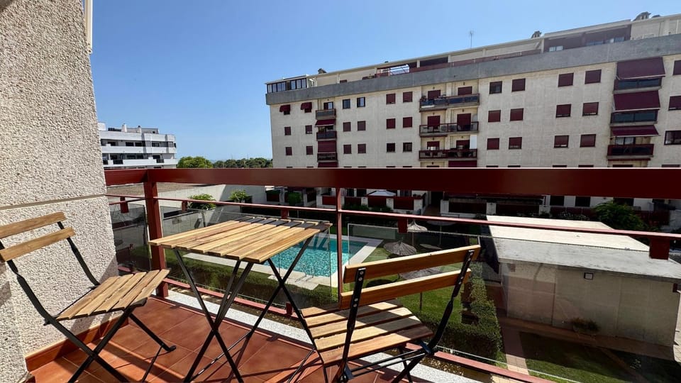 Property building, Day, View (from property/room), Balcony/Terrace, Pool view, Swimming pool