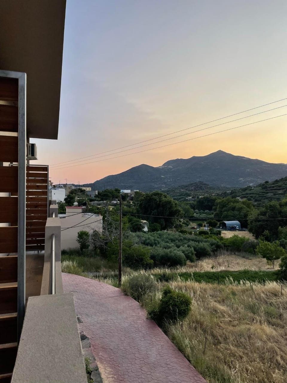 Property building, Natural landscape, Mountain view, Sunset