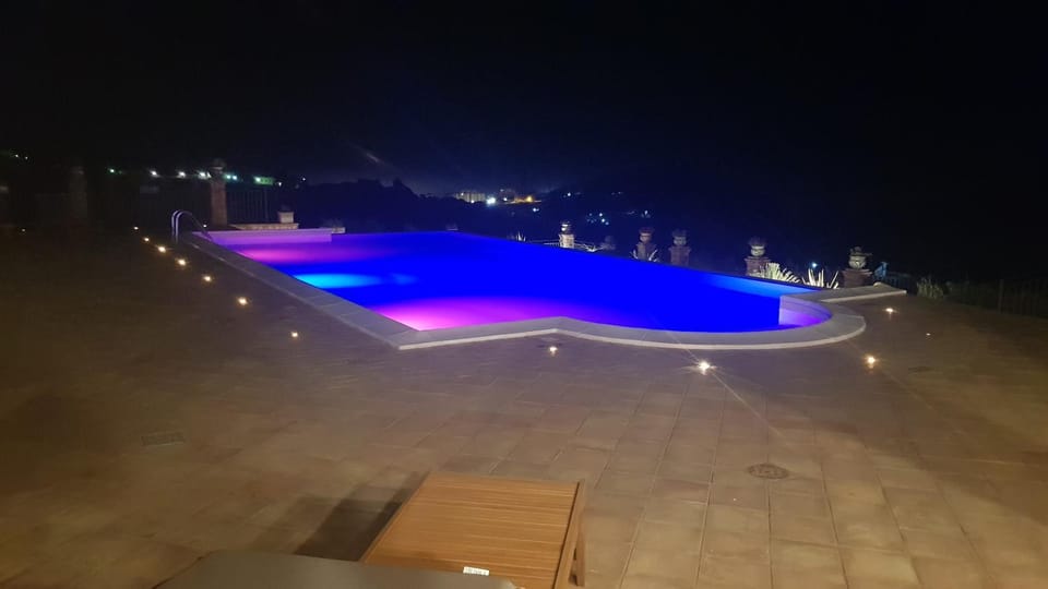Night, City view, City view, Pool view, Swimming pool
