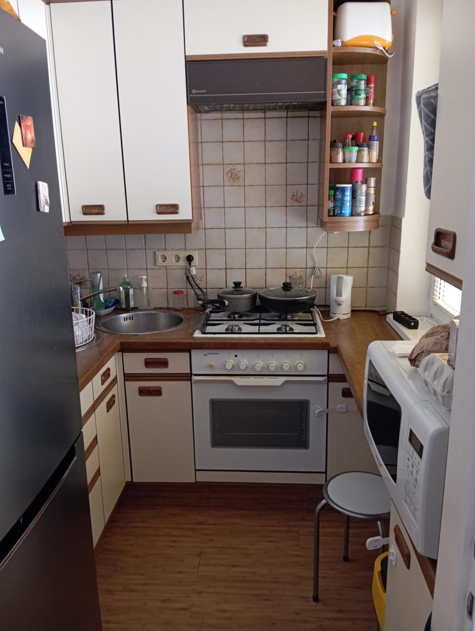 Kitchen or kitchenette, oven, stove, toaster