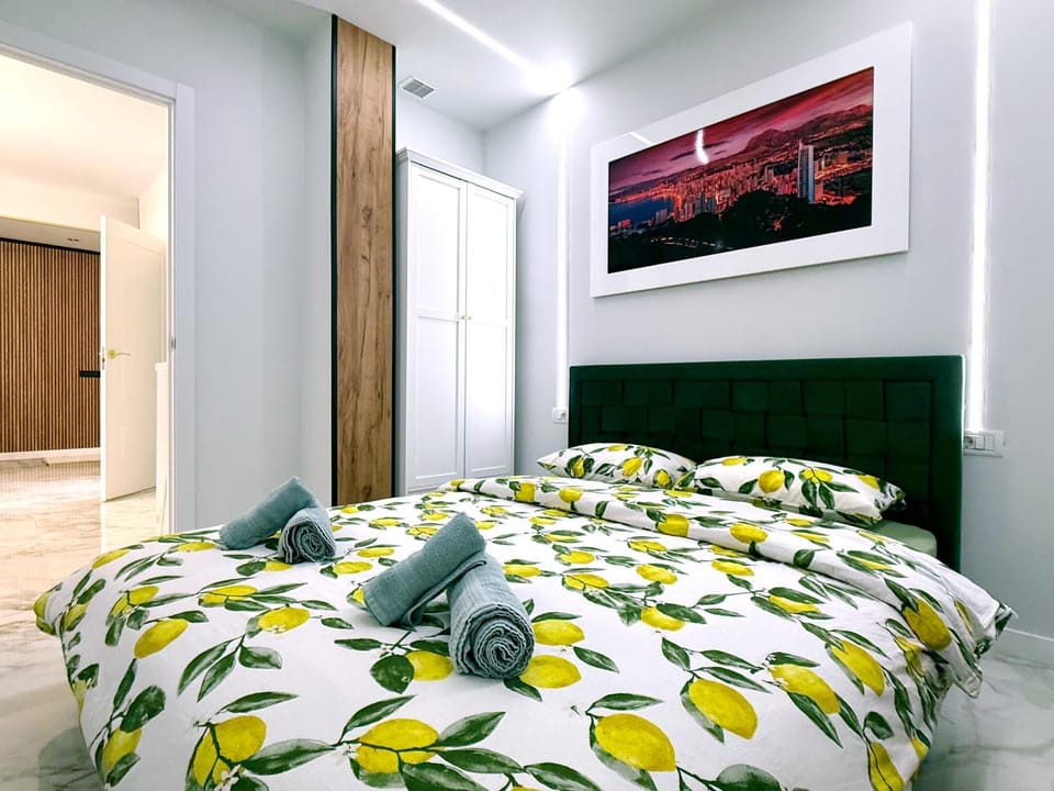 Bed, Decorative detail, Bedroom, furniture, towels, towels, wardrobe, air conditioner
