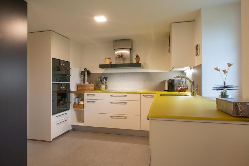 Kitchen or kitchenette, dishwasher, oven, stove