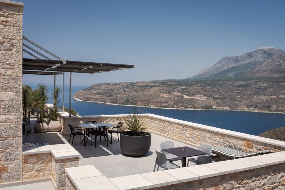 Patio, Day, View (from property/room), Balcony/Terrace, Dining area, Mountain view, Sea view