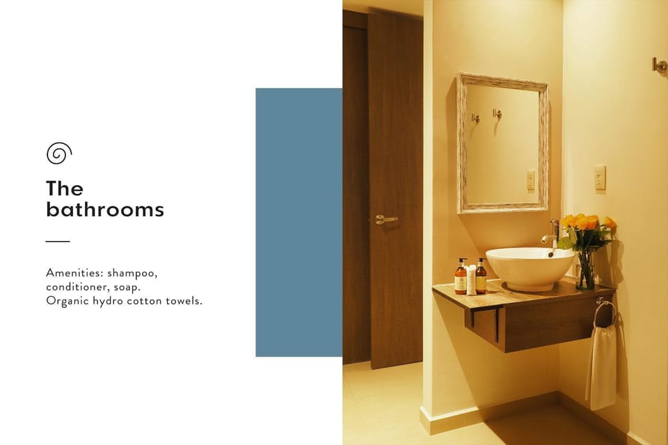 Bathroom, Text overlay