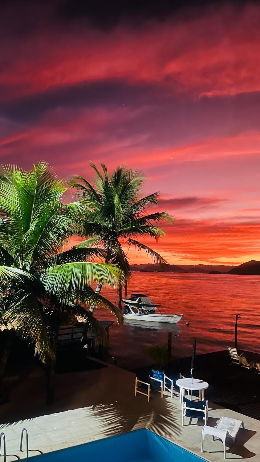 Natural landscape, Pool view, Sea view, Sunset