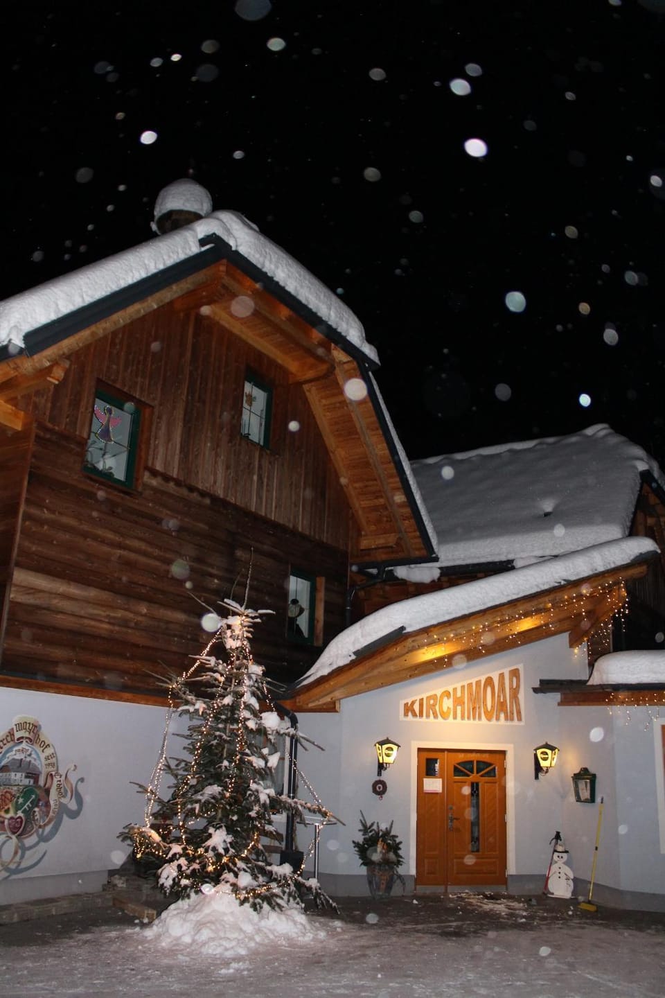 Property building, Night, Winter