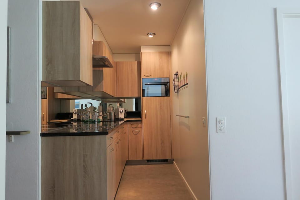 Kitchen or kitchenette, oven