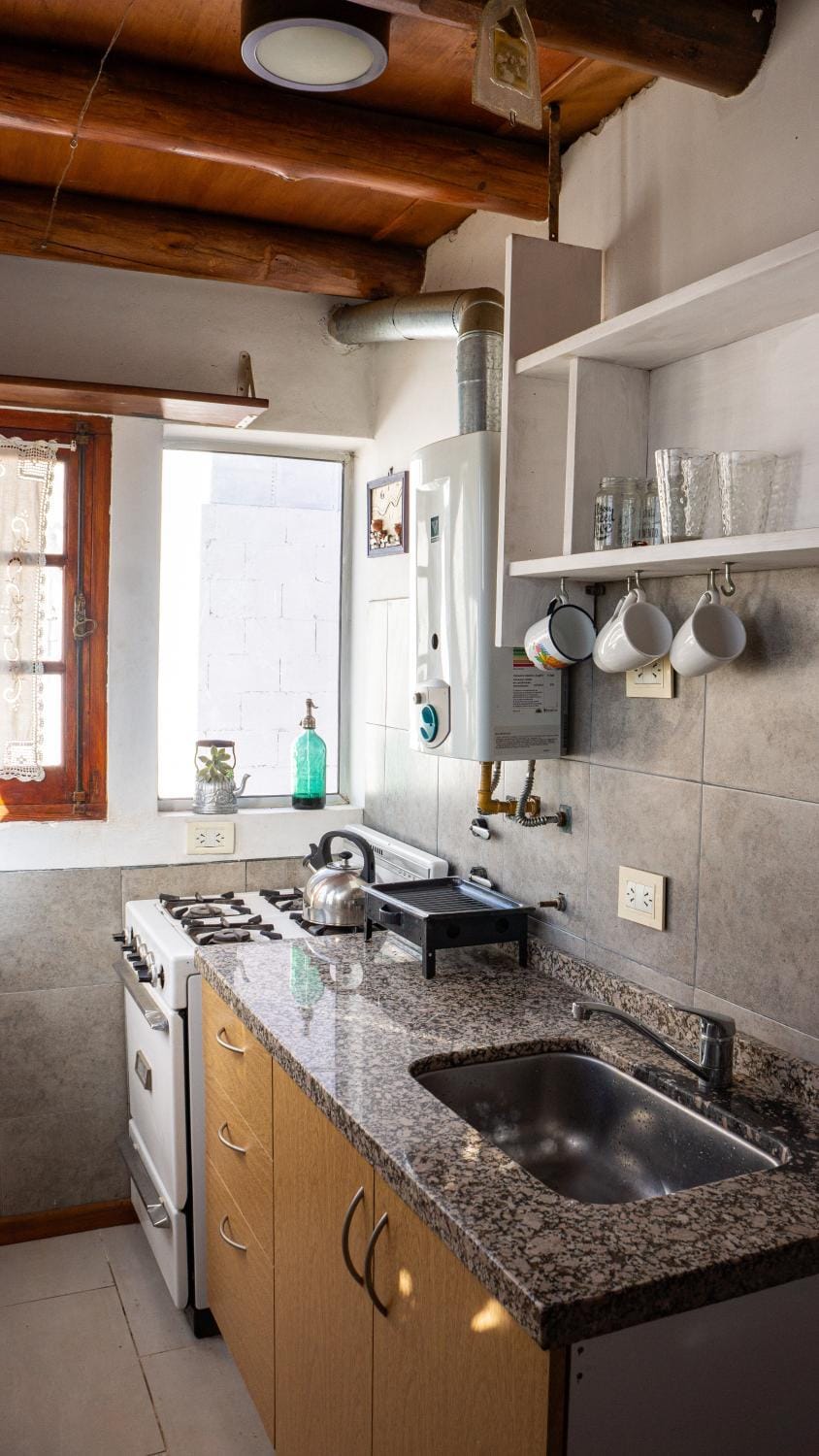 Kitchen or kitchenette, oven, stove