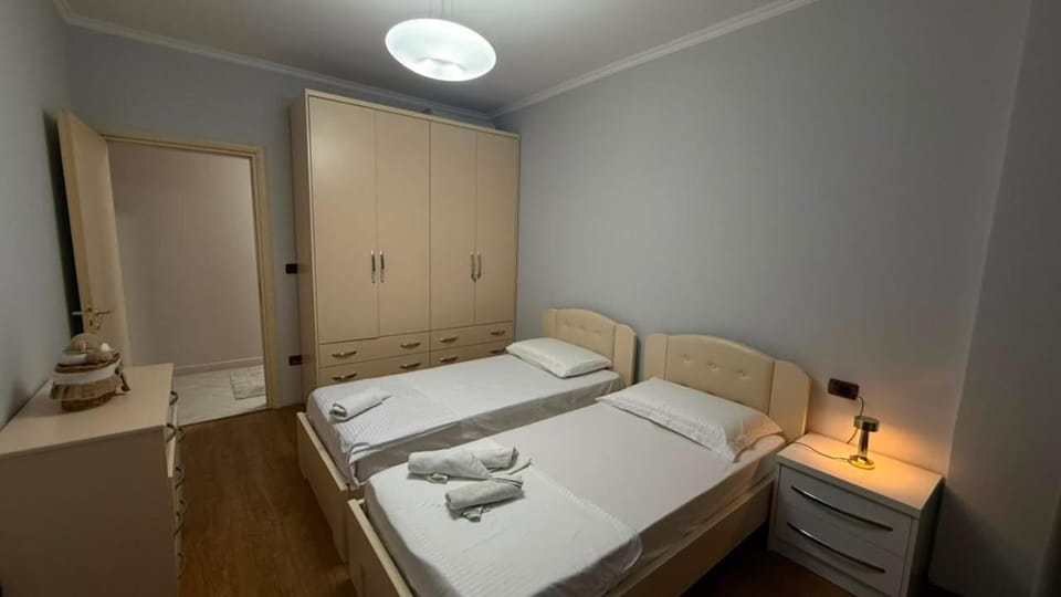 Bed, Photo of the whole room, Bedroom, towels, wardrobe