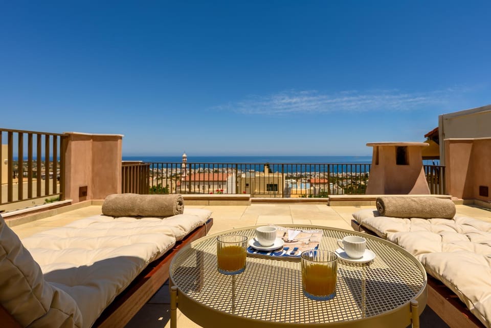 Patio, Day, View (from property/room), Balcony/Terrace, Seating area, Sea view, sunbed