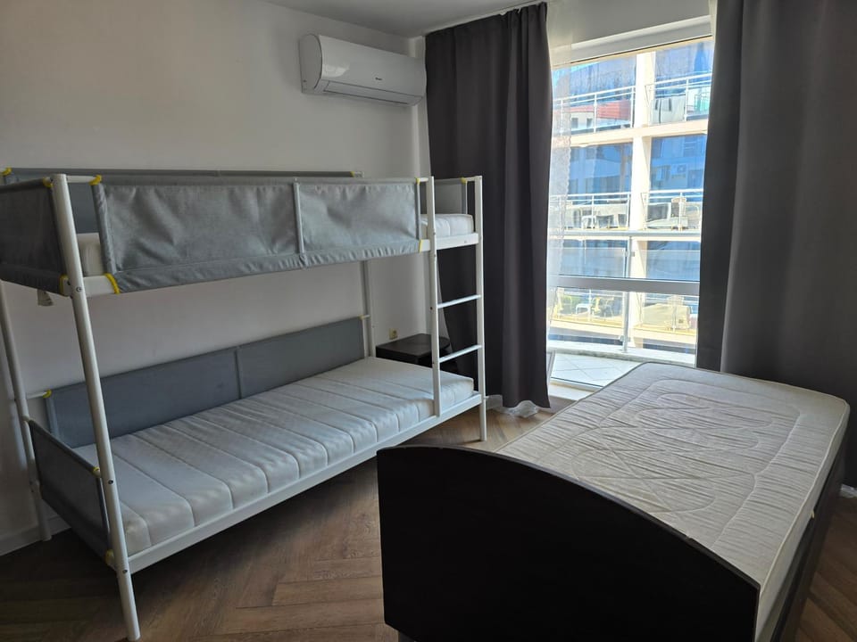 Bed, Bedroom, bunk bed, air conditioner