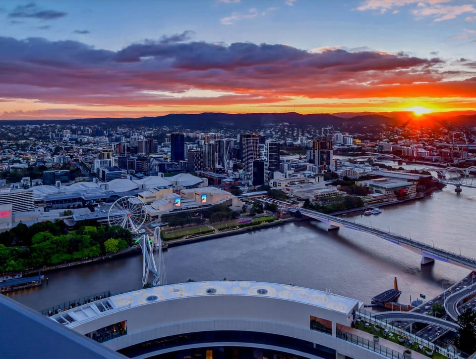 Natural landscape, Bird's eye view, City view, River view, Sunset