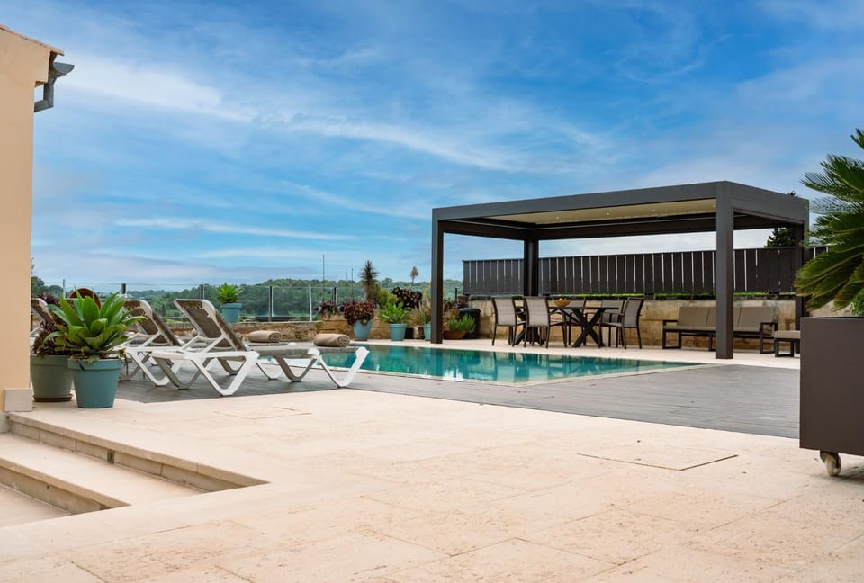 Property building, Living room, Swimming pool
