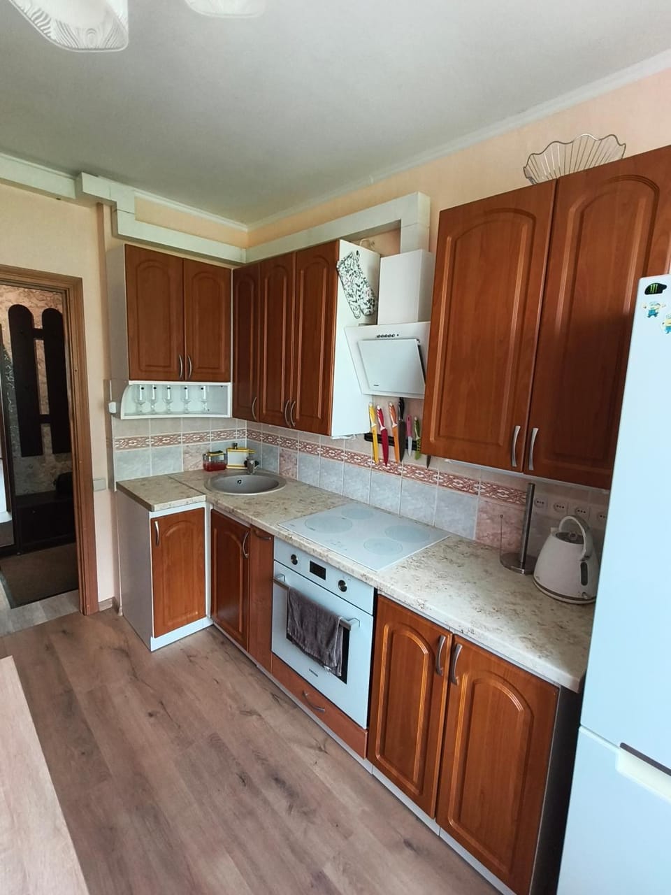 Kitchen or kitchenette, oven, stove