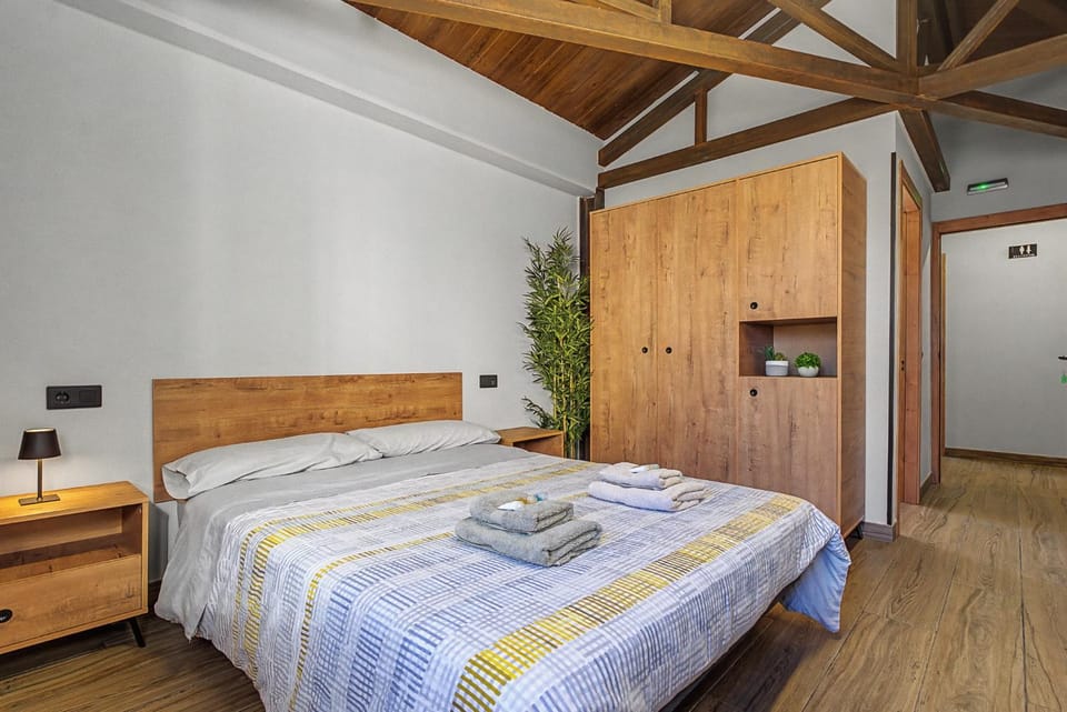 Bed, Photo of the whole room, Bedroom, towels, wardrobe